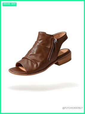 Peep Toe Low Block Heel Sandal Booties Side Zipper Slingback Ankle Boots